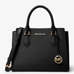 Michael Kors Black Satchel with Gold Accents
